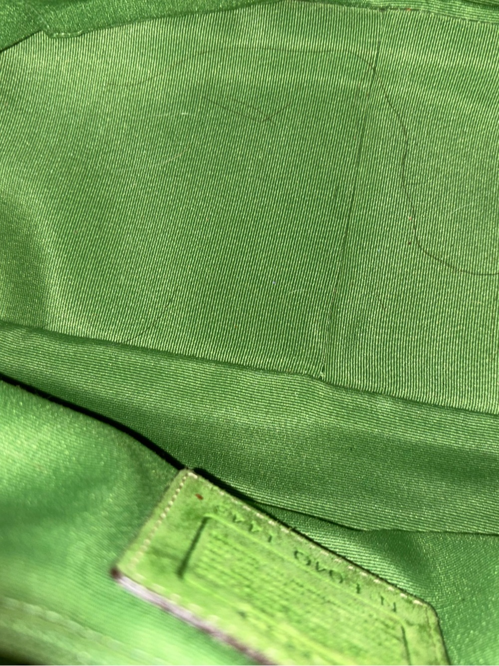 Coach Brown Signature Canvas Tote with Green Suede Trim - Picture 4 of 4